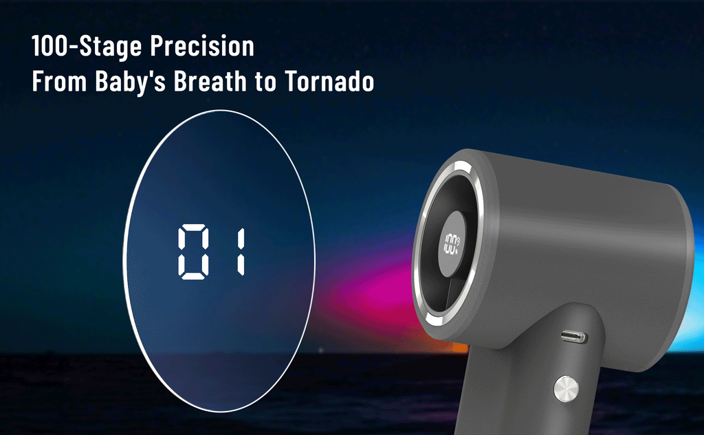 DINZAN Mini Handheld Fan 9000mAh - 100-Speed, 6H Runtime | Portable for Travel & Office