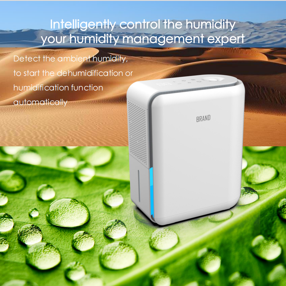 3 In 1 Humidifier Dehumidifier Combo Air Filtration, Small humidifiers for Home Livingroom Bedroom Bathroom Basement With Drain Hose Humidity and Temperature Display,5 Modes,7 Color LED Light