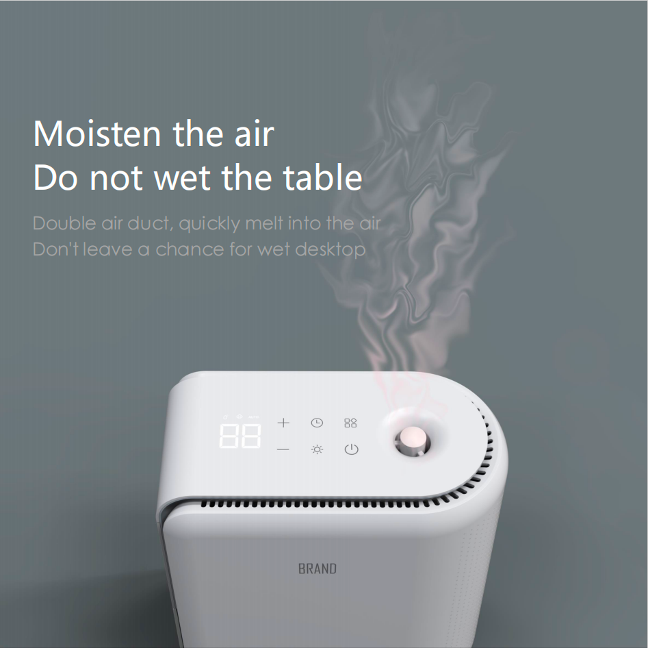 3 In 1 Humidifier Dehumidifier Combo Air Filtration, Small humidifiers for Home Livingroom Bedroom Bathroom Basement With Drain Hose Humidity and Temperature Display,5 Modes,7 Color LED Light