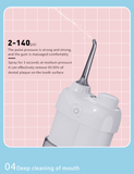 Portable Mini Water Flosser for Teeth, Gums, Braces Care and Travel with 2 Flossing Tips, Rechargeable and IPX7 Waterproof, Water Teeth Cleaner Picks, White