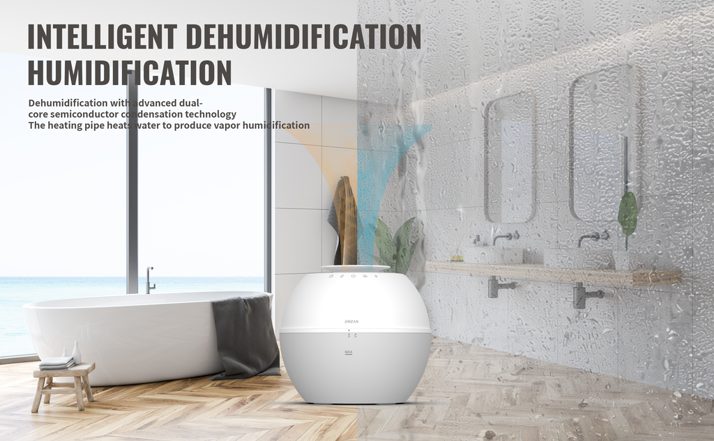 2 In 1 Humidifier Dehumidifier Combo Small Dehumidifer for Bedroom With Drain Hose Humidifer Home Air Purifier RV Bathroom Auto Adjustment Timer Setting 3L Large Water Tank 7 Color LED Lights