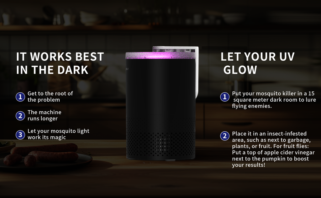 UVA 365nm Mosquito Killer Lamp with Strong Suction – 360° Indoor Insect Trap, Quiet & Smart Light Control