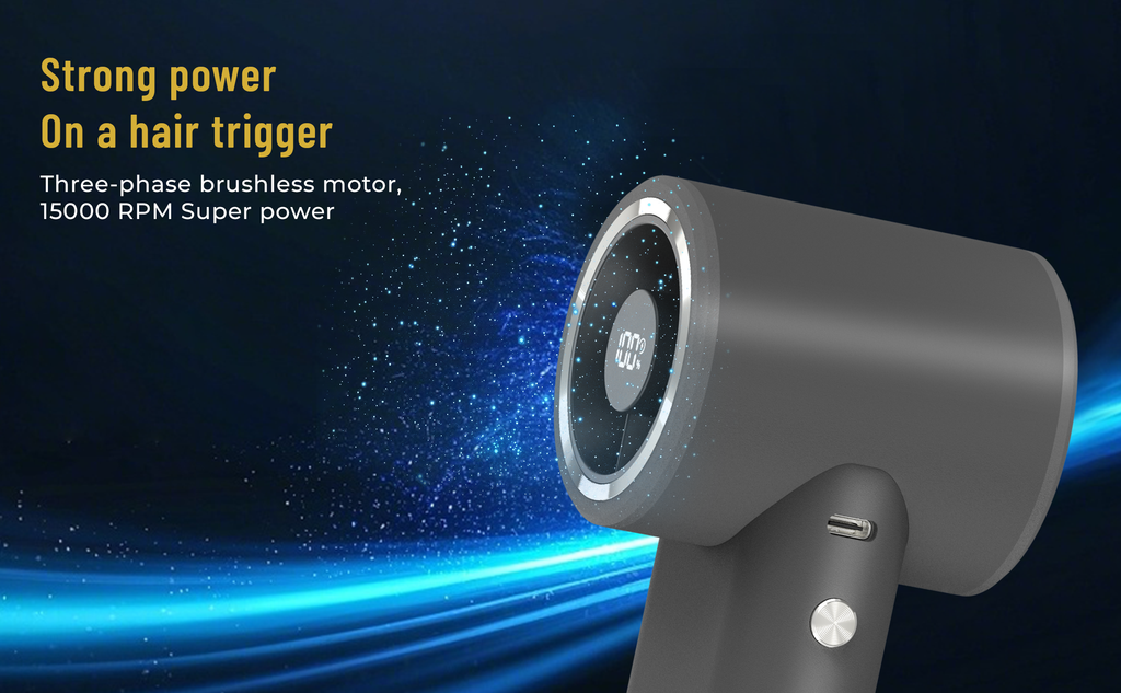 DINZAN Mini Handheld Fan 9000mAh USB Rechargeable, 100-Speed Wind Portable Personal Fan with 6H Runtime, Handheld Fans for Women Compact for Travel Outdoor Activity Sports Office Working