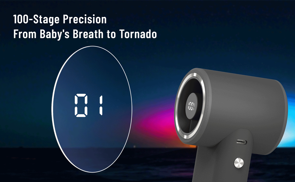 DINZAN Mini Handheld Fan 9000mAh USB Rechargeable, 100-Speed Wind Portable Personal Fan with 6H Runtime, Handheld Fans for Women Compact for Travel Outdoor Activity Sports Office Working
