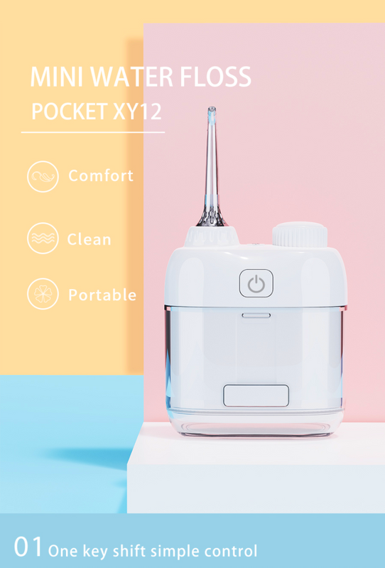 Portable Mini Water Flosser for Teeth, Gums, Braces Care and Travel with 2 Flossing Tips, Rechargeable and IPX7 Waterproof, Water Teeth Cleaner Picks, White