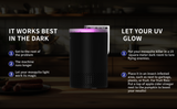 UVA 365nm Mosquito Killer Lamp with Strong Suction – 360° Indoor Insect Trap, Quiet & Smart Light Control
